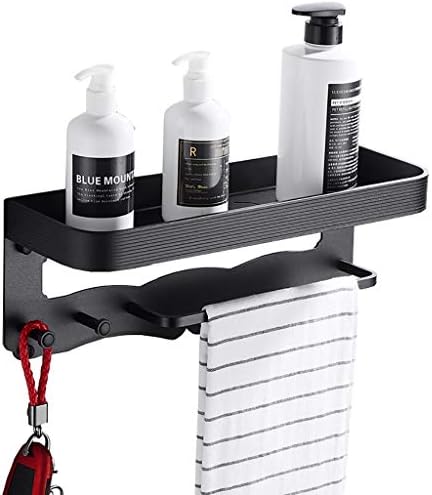 LUCEAECompact Anti-Rust Aluminum Bathroom Towel Rack Matte Black 40x13x15cm