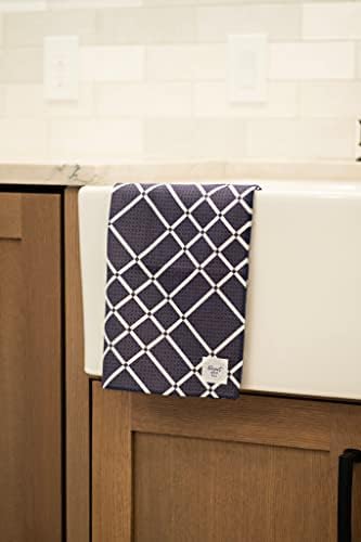 High-Quality Navy Blue White Microfiber Dish Towels