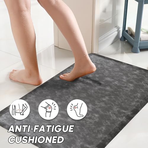 2-Piece Premium Black Kitchen Rugs for Home Use