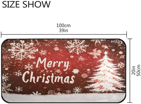 Xmas Kitchen Anti-Fatigue Rug Red Brown