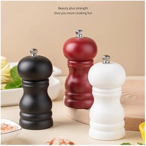 Wooden Salt and Pepper Grinder Set with Adjustable Grinding