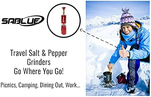SABLUE Salt and Pepper Grinder Set with Push Button