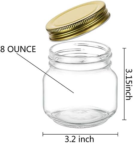 Encheng 8 oz Glass Jars With Lids Set Of 30