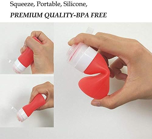 Yinggg Squeeze Portable Salad Dressing Container to Go Set of 4 55ML