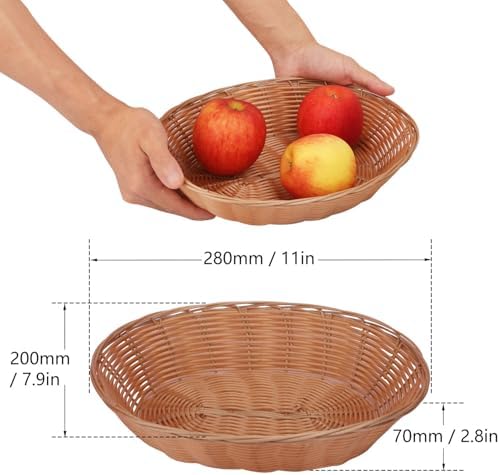 11 Inch Oval Poly Wicker Baskets 11 Pack