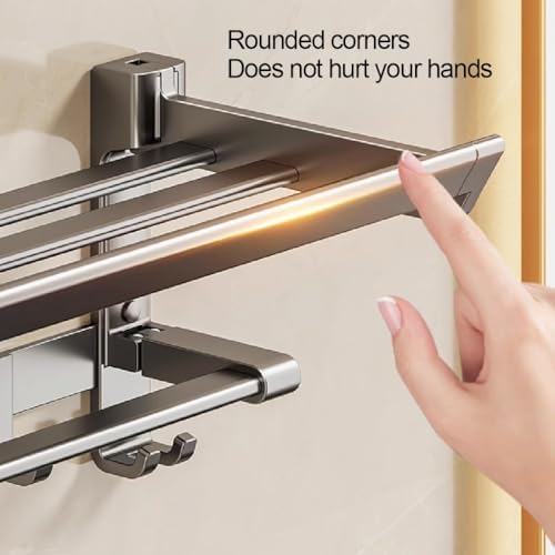 Towel Holder for Bathroom - Wall-Mounted Towel Rack - Space-Saving Bathroom Organizer