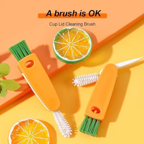 3-in-1 Cup Lid Gap Cleaning Brush for Baby Bottles Sports Cups More