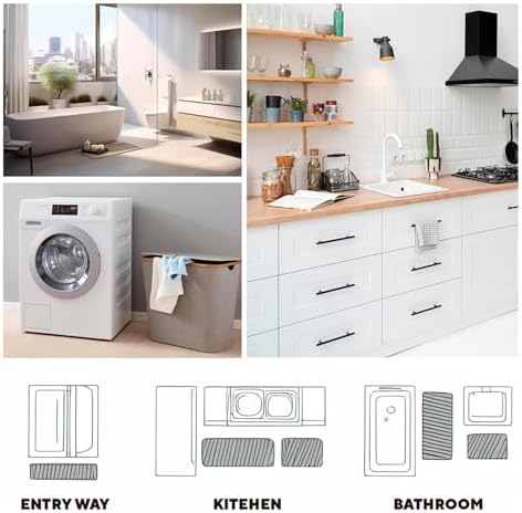 2-Piece Kitchen Rugs Set for Kitchen Office Use