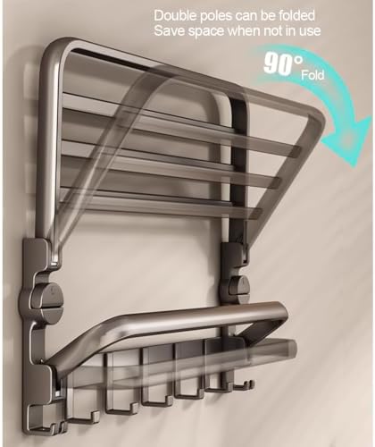 Space Aluminum Towel Shelf Suction Cup Wall-Mounted Bathroom Organizer