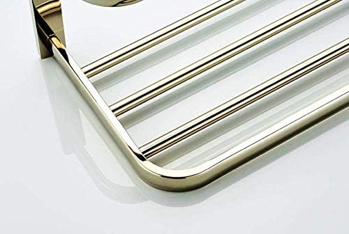 Simple Towel Rack Double Bathroom Shelf Brass Gold Easy to Install