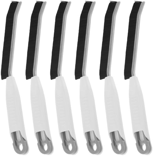 6-Piece Crevice Cleaning Brush Set with Non-Slip Handle