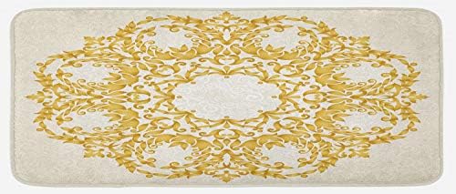 Ambesonne Industrial Kitchen Curlicue matlab Modern Turkish Style Kitchen Rugs