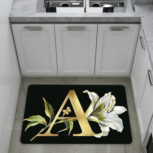 Letter A Kitchen Rugs 24x16 Non-Slip Farmhouse Kitchen Mat for KitchenSinkLaundry