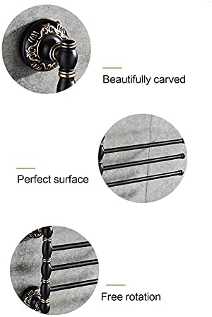 Black White Towel Rail Rotating Towel Holder Bathroom Kitchen Accessory