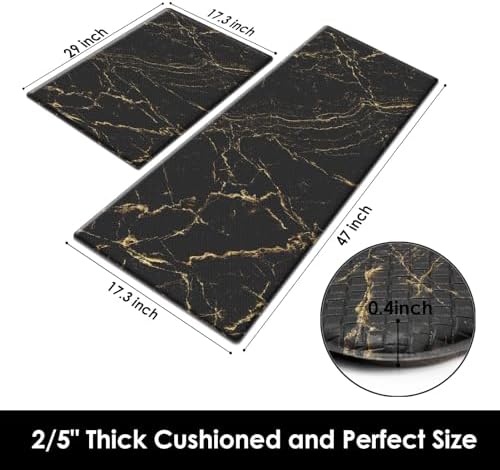 Anti-Fatigue Kitchen Mat Set Standing Cushion for Kitchen Safety