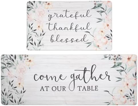 FRESHMINT 2 Piece Anti Fatigue Kitchen Mats Set
