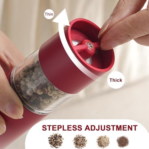 Electric Salt and Pepper Grinder Set USB Rechargeable Adj Coarseness Cute Kitchen Gadgets