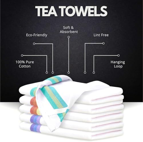 Premium 100 Cotton Kitchen Towels 28x20x6Pack