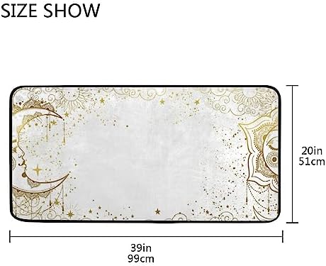 Hapuxt Long Kitchen Rugs Magic Sun Face Area Rug 39x20 Inch