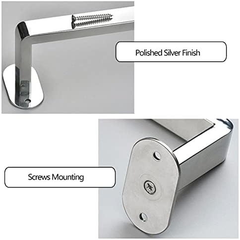 Stainless Steel Towel Bar Rail - Wall-Mounted Rounded Corner 157in