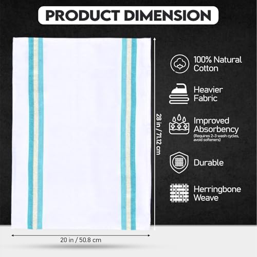 Premium 100 Cotton Kitchen Towels 28x20x6Pack