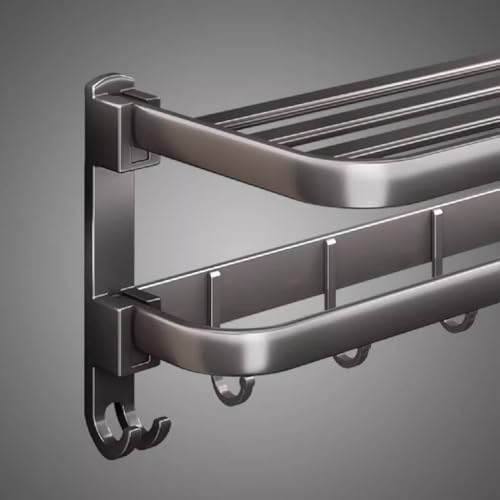 Gray Aluminum Wall-Mounted Towel Rack 50cm 1