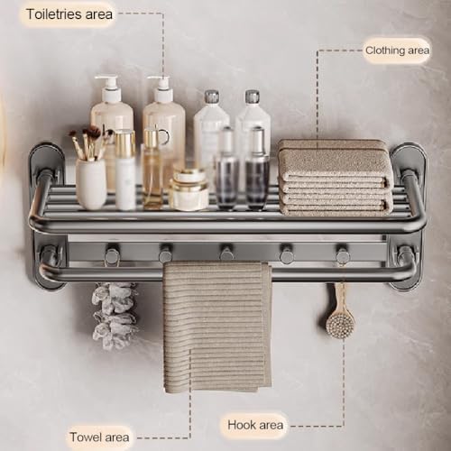 Gray Space Aluminum Towel Rack Wall-Mounted Towel Holder
