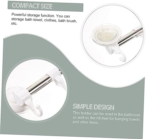 Space-Saving Suction Cup Towel Rack 6 Hooks Stainless Steel