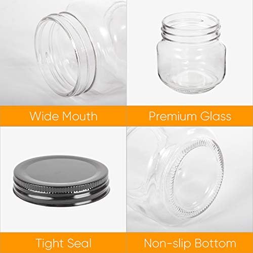 24-Piece High-Quality Mason Jars Airtight Durable for Kitchen Canning