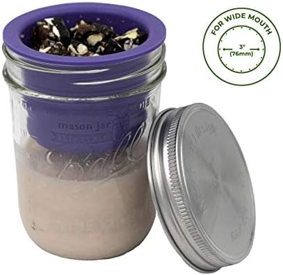 Wide Mouth Mason Jar Divider Cup Plastic-Free Lunch Snack Organizer