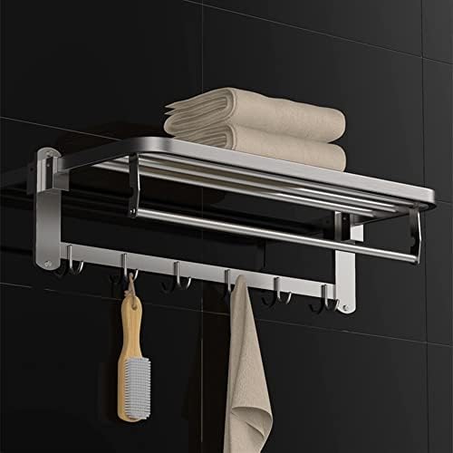 60cm Wall-Mounted Towel Organizer with Bar Hooks