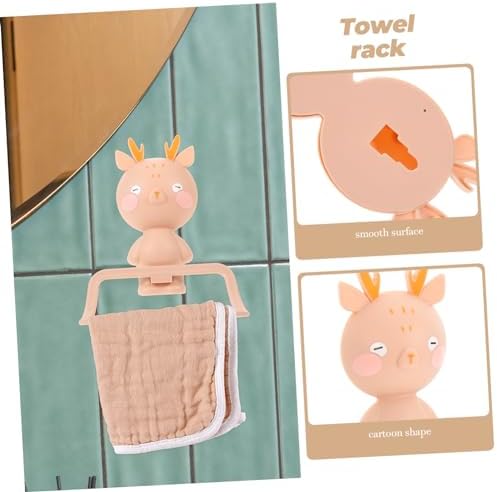 Cartoon Elk Towel Hanger Punch for Bathroom Kitchen - Easy to Install