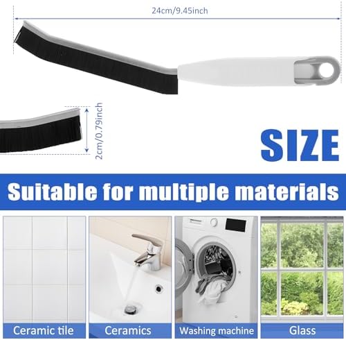 6-Piece Crevice Cleaning Brush Set with Non-Slip Handle