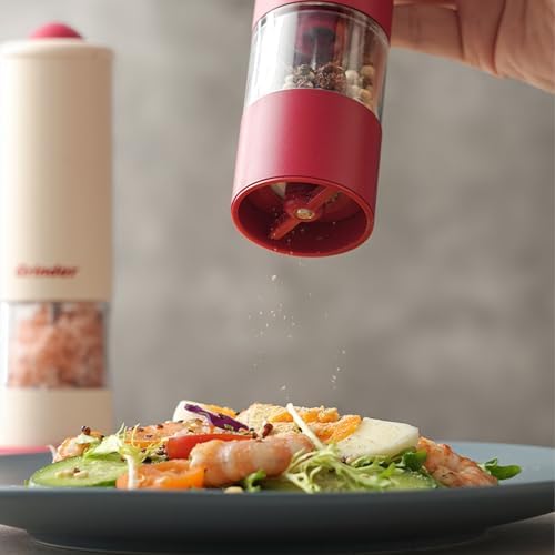 Electric Salt and Pepper Grinder Set USB Rechargeable Adj Coarseness Cute Kitchen Gadgets
