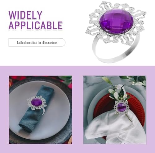 FRCOLOR 12-Piece bling Napkin Rings