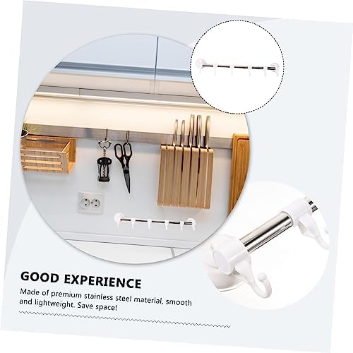 Wall Mount Adjustable Towel Rack with Hooks and Suction Cup