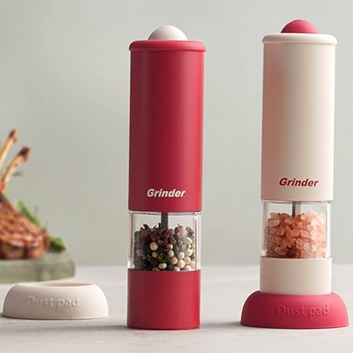 Electric Salt and Pepper Grinder Set USB Rechargeable Adj Coarseness Cute Kitchen Gadgets