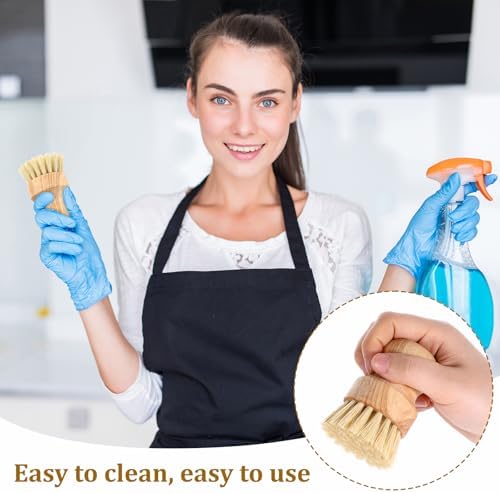 6Pack Bamboo Dish Scrub brushes Kitchen Cleaning Set