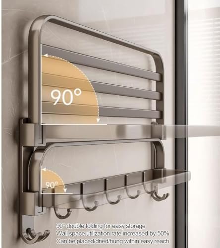 Gray Aluminum Wall-Mounted Towel Rack 50cm 1