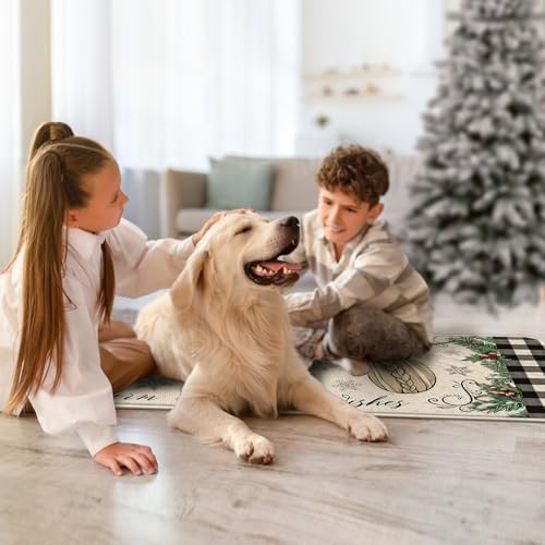 Warm Winter Wishes Mitten Kitchen Rugs Set of 2