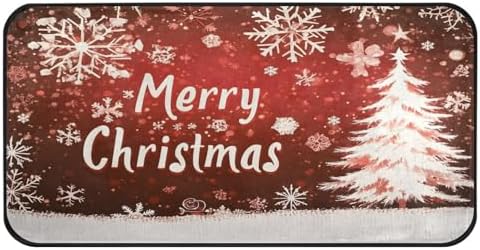 Xmas Kitchen Anti-Fatigue Rug Red Brown