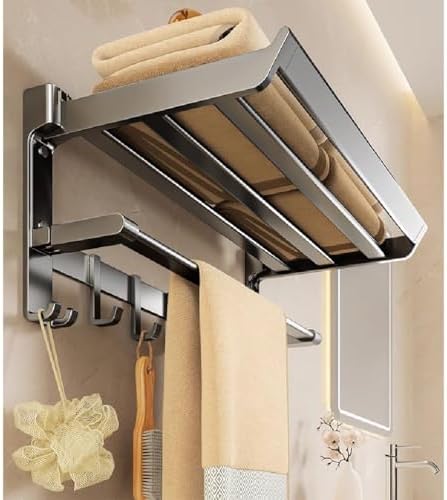 Towel Holder for Bathroom - Wall-Mounted Towel Rack - Space-Saving Bathroom Organizer