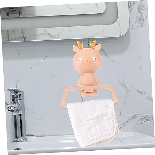 Cartoon Elk Towel Hanger Punch for Bathroom Kitchen - Easy to Install