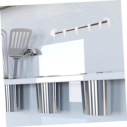 Adjustable Stainless Steel Bath Kitchen Towel Holder with 6 Hooks