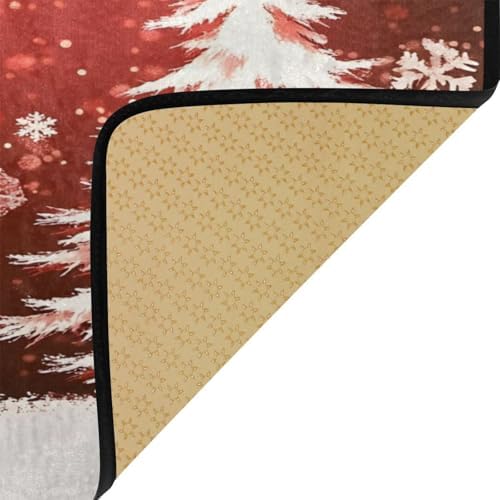 Xmas Kitchen Anti-Fatigue Rug Red Brown