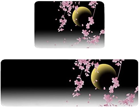 Stylish Kitchen and Bathroom Rugs - Cherry Blossom Set by Carosoffe