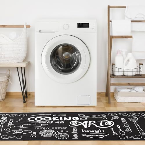 Anibedding Anti Fatigue Kitchen Mats Set of 2 Black