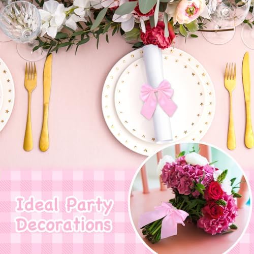 Napkin Ring Set of 12 Pink Bowknot Design