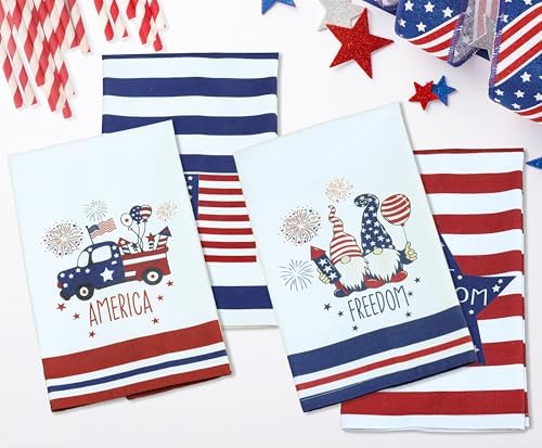 PurpleEssences - 4th of July 100 Cotton Kitchen Towels Set of 4