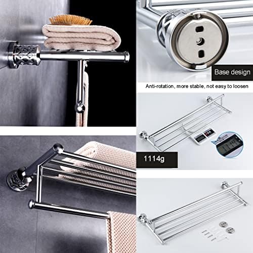 ANN BKA - Ergonomic Bathroom Towel Holder Double-Layer Stainless Steel Towel Rack